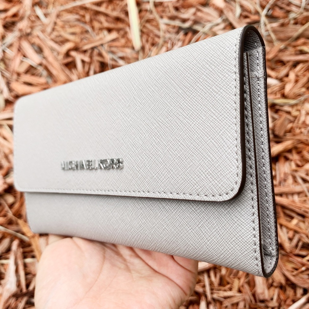 Michael kors large trifold wallet gray - Picture 2 of 4